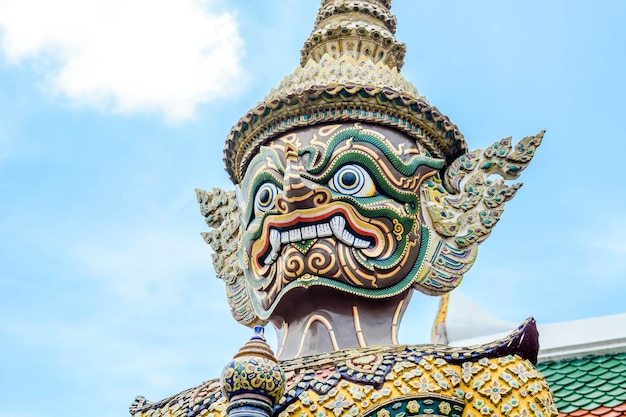 A beautiful view of Grand Palace the Wat Phra Kaew Museum located in Bangkok Thailand