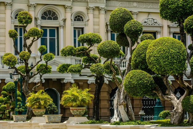 A beautiful view of Grand Palace the Wat Phra Kaew Museum located in Bangkok Thailand