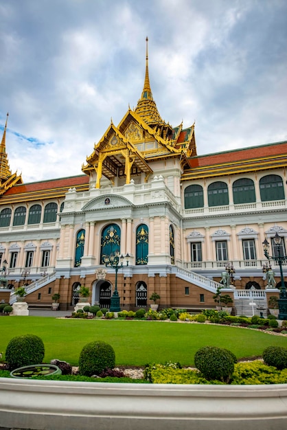 A beautiful view of Grand Palace the Wat Phra Kaew Temple in Bangkok Thailand