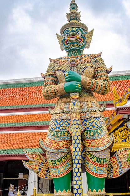 A beautiful view of Grand Palace the Wat Phra Kaew Temple in Bangkok Thailand