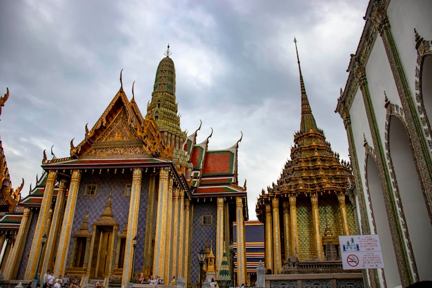 A beautiful view of Grand Palace the Wat Phra Kaew Temple in Bangkok Thailand