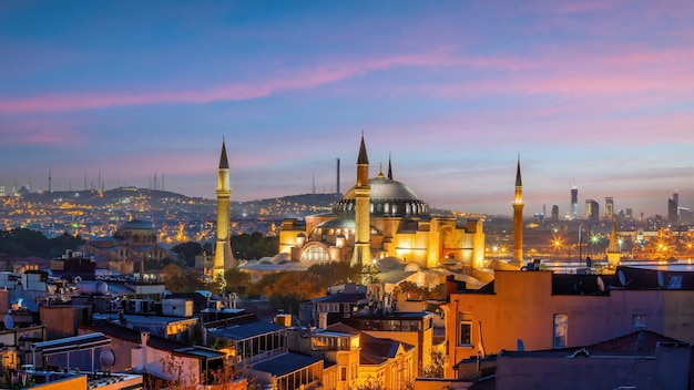 Beautiful view on Hagia Sophia in Istanbul Turkey from top view