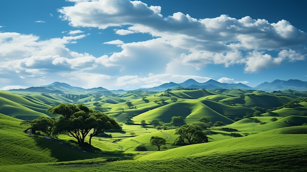 Beautiful view of high mountains and sky in the morning