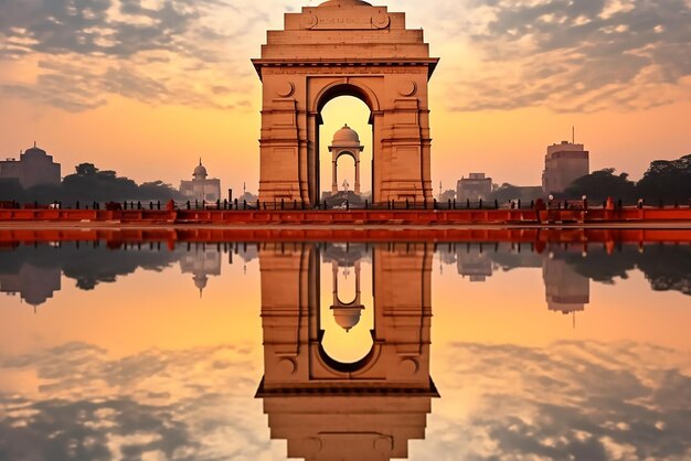 Photo beautiful view of india gate delhi