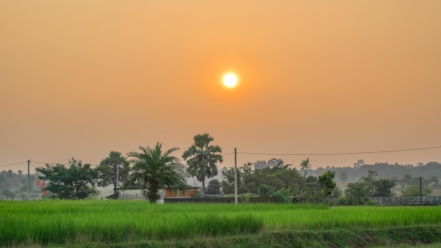 インドの村の背景の美しい景色