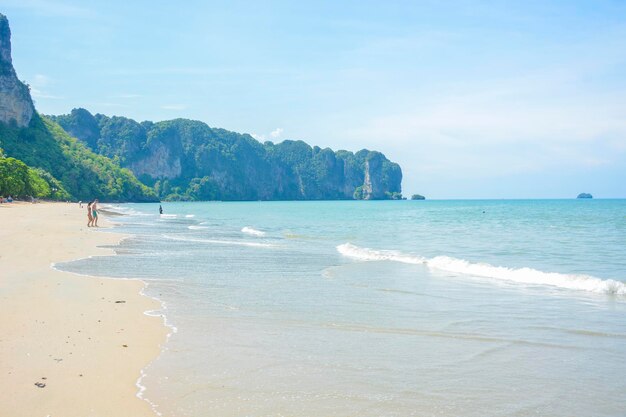 A beautiful view of Krabi beach in Thailand