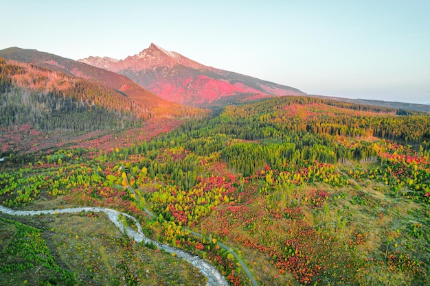 Beautiful view to the Krivan peak in Slovakia in Liptov region