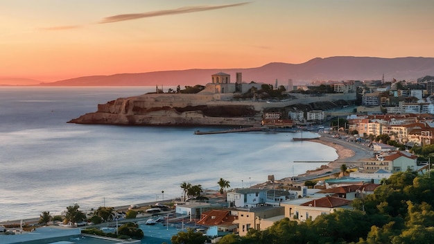 Beautiful view of the kyrenia bay in kyrenia girne north cyprus