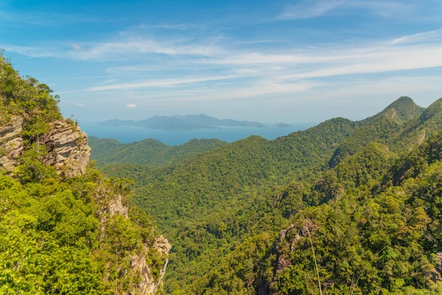 A beautiful view of Langkawi Sky Bridge located in Malaysia