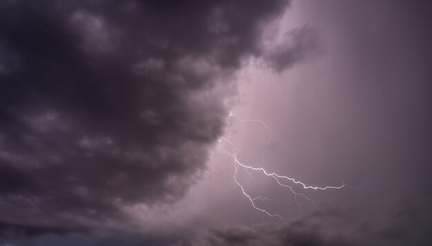 Beautiful view of lightning blazing through the cloudy sky