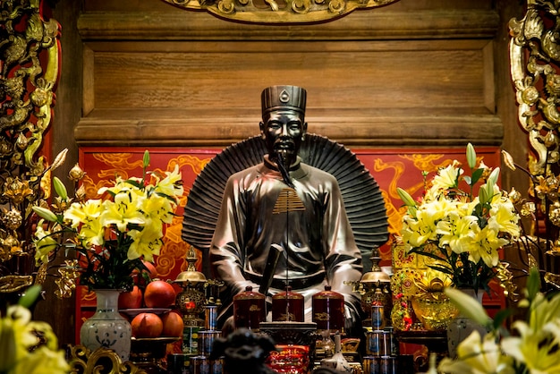 A beautiful view of literature temple in hanoi vietnam