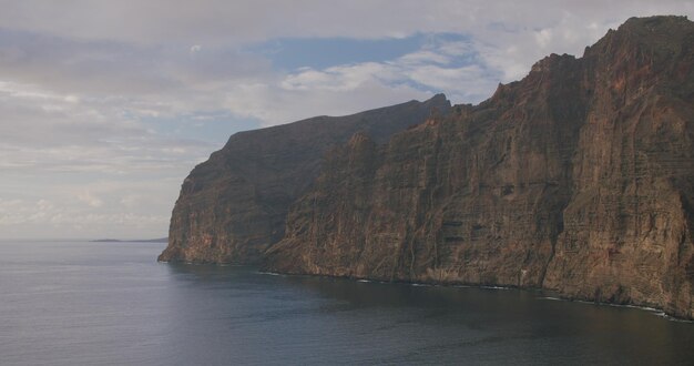 Beautiful view of Los Gigantes beach at sunset Tenerife Canary islands Spain