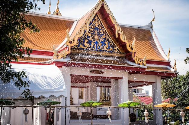 A beautiful view of Marble Temple located in Bangkok Thailand