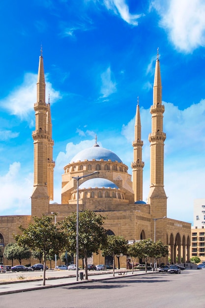 Beautiful view of Mohammad Al-Amin Mosque and Downtown Beirut, Lebanon