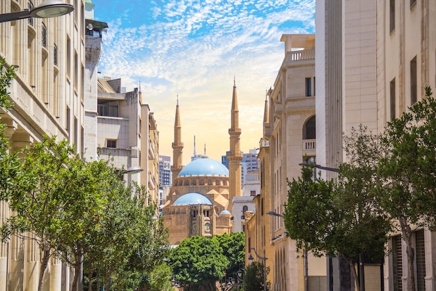 Beautiful view of Mohammad Al-Amin Mosque and Downtown Beirut, Lebanon