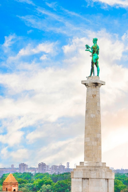 Beautiful view of the monument to the Winner near the Belgrade Fortress in Belgrade, Serbia