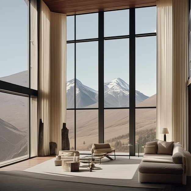 Beautiful view of the mountain from a window