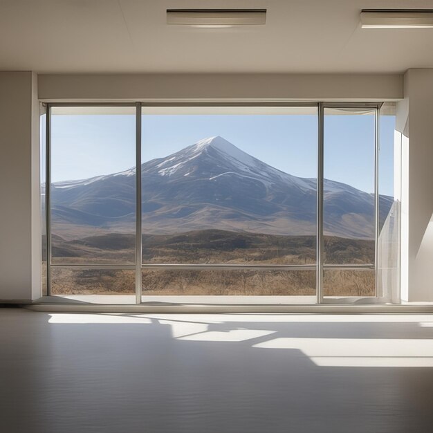 Beautiful view of the mountain from a window