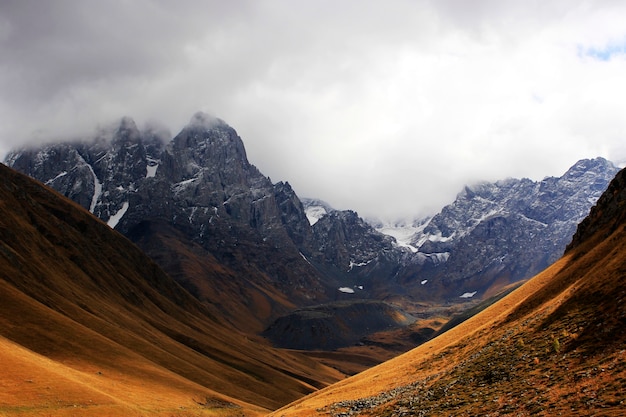 Beautiful view and mountain landscape in georgia. colorful places