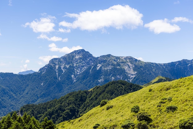 Photo beautiful view of mountain landscape at hehuanshan national forest recreation area in nantou taiwan