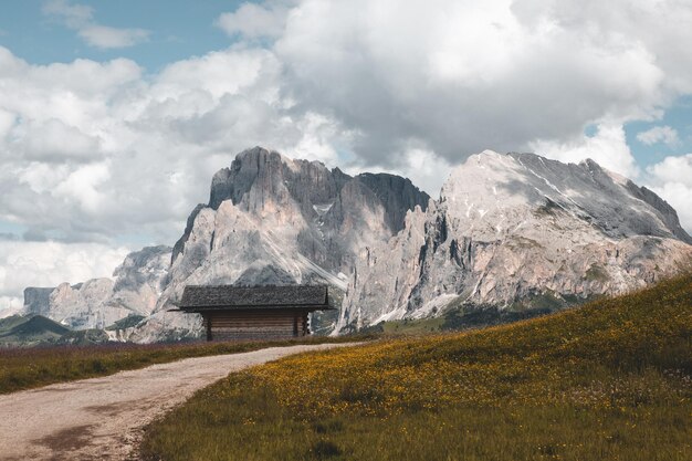 Beautiful view of a mountain in a landscape with a cloudy sky