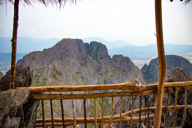 A beautiful view of mountains in vang vieng city laos