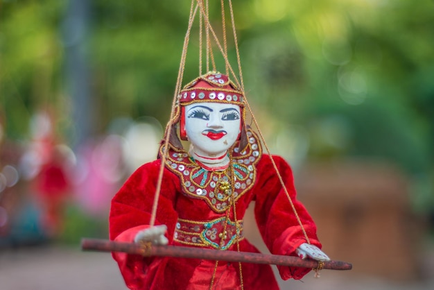 A beautiful view of Myanmar traditional puppet doll