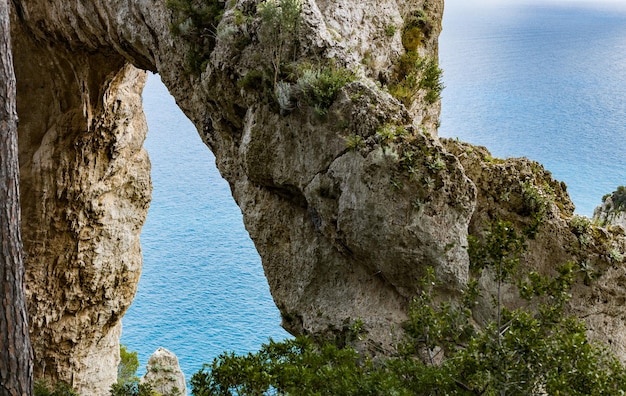 Beautiful view of the natural arch in the rock