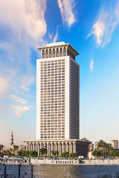 Beautiful view of the Nile embankment in the center of Cairo, Egypt