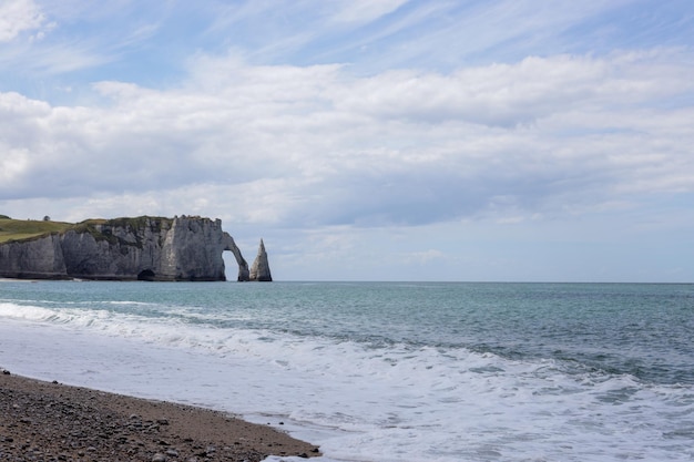 Beautiful view of the northern sea with a natural arch