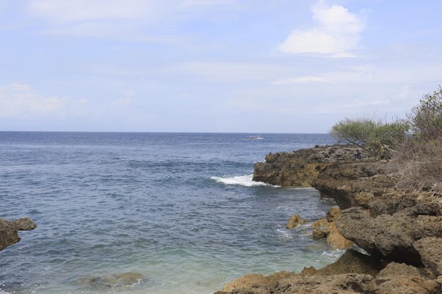 Прекрасный вид на пляж Нуса Дуа на Бали, Индонезия.