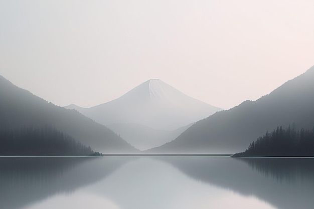 写真 山の湖の美しい景色