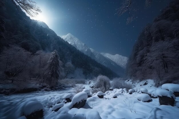 写真 ヒマチャル・プラデシュの雪に覆われた山の美しい景色