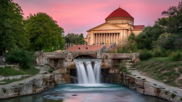 Photo beautiful view of opera house and cascade in yerevan armenia