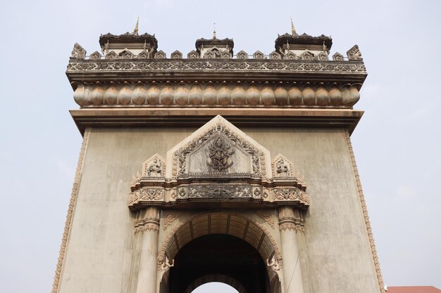 A beautiful view of Patuxai Monument located in Vientiane Laos