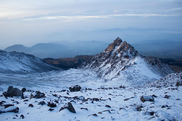 The beautiful view of the Pico de Orizaba