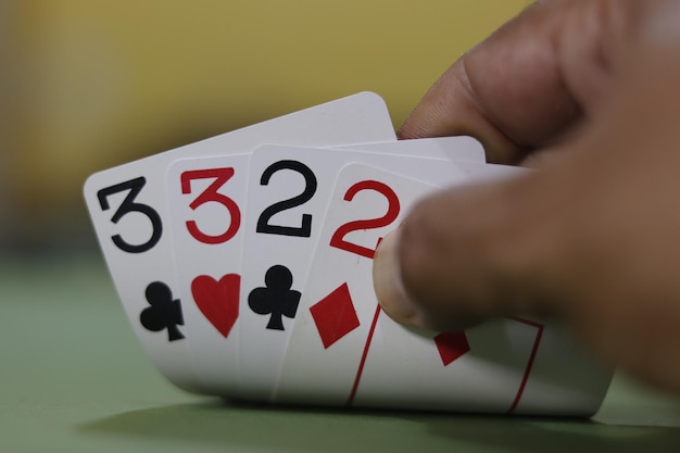 A beautiful view of poker card in hand