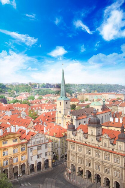 Beautiful view of Prague's historic district, Czech Republic