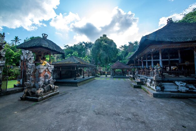 A beautiful view of Pura Tirta Empul temple located in Bali Indonesia