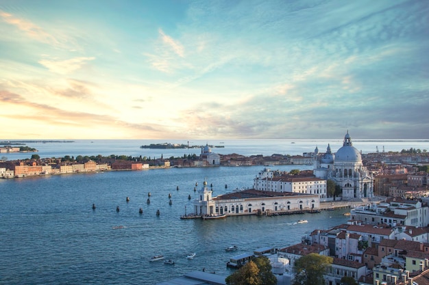 Beautiful view of the Rialto bridge and the Grand Canal, Venice, Italy