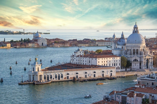 Beautiful view of the Rialto bridge and the Grand Canal, Venice, Italy