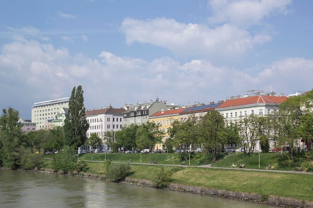 Beautiful view of the river Wien in Vienna Austria