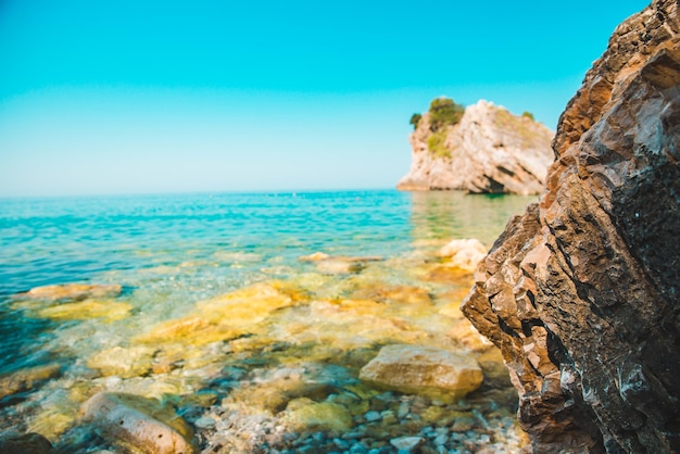 Beautiful view of rocky seaside in montenegro