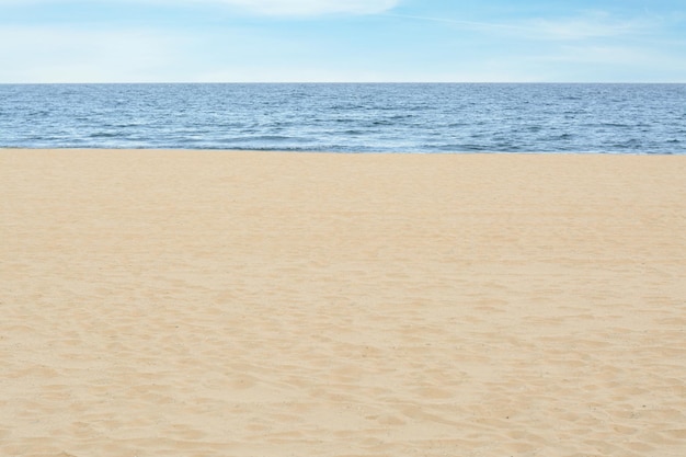 Beautiful view of sandy beach near sea