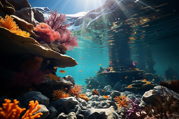 beautiful view of the seabed with Clown Fish