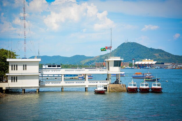 A beautiful view of the seafront of Santos in Brazil