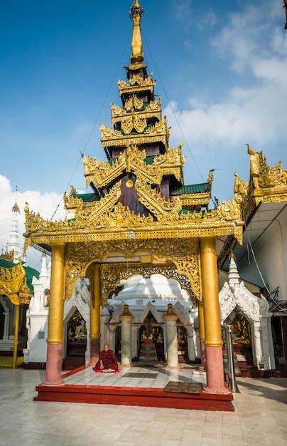 A beautiful view of Shwedagon Padoga temples located in Yangon Myanmar