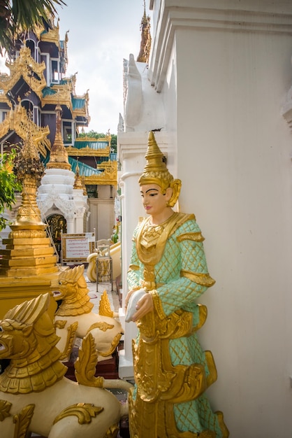 A beautiful view of Shwedagon Padoga temples located in Yangon Myanmar