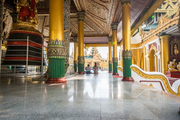 A beautiful view of Shwedagon Padoga temples located in Yangon Myanmar