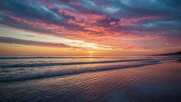 Beautiful view of the sky at sunset on the beach